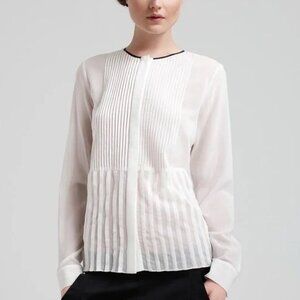 Theory Ivory Pleated  Zirana Blouse